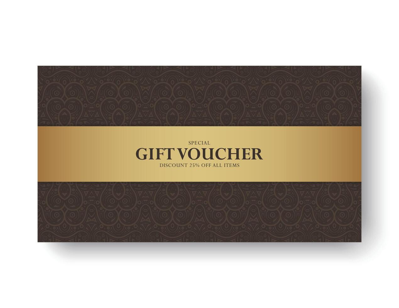 Menu restaurant luxury gift voucher design with pattern style vector