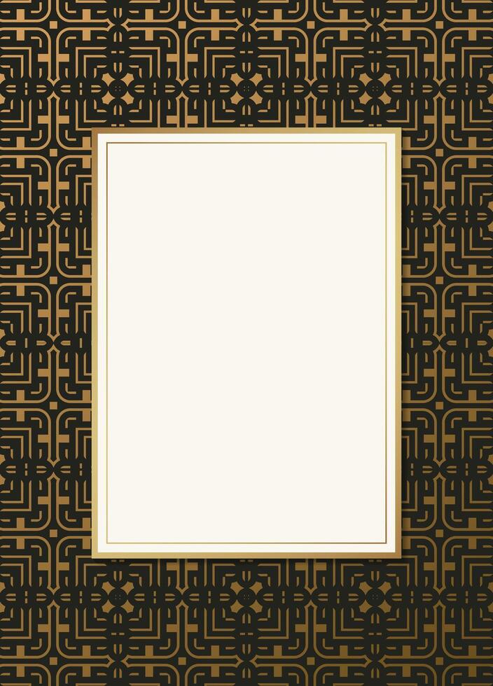 Luxury geometric pattern flyer text design with pattern style vector