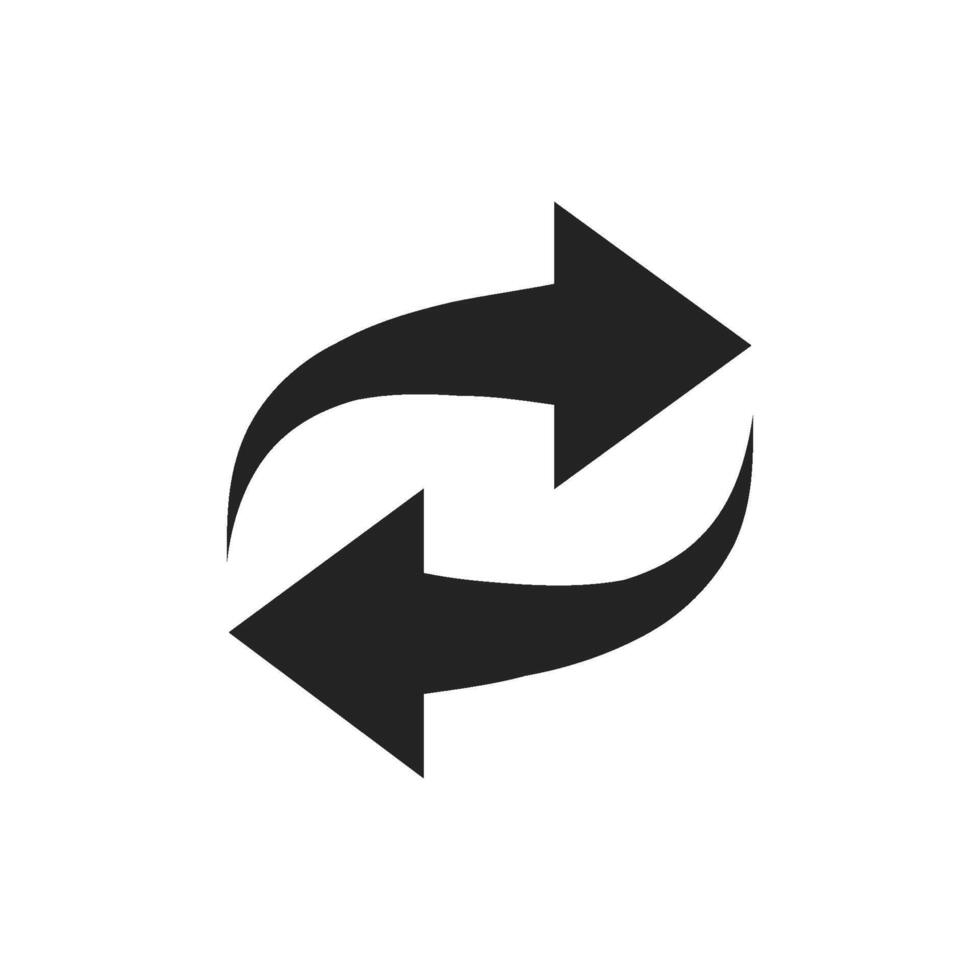 A circular arrow icon that symbolizes actions such as refresh, reload, or repeat. This icon is ideal for inclusion in any interface that requires intuitive action symbols for better user experience vector