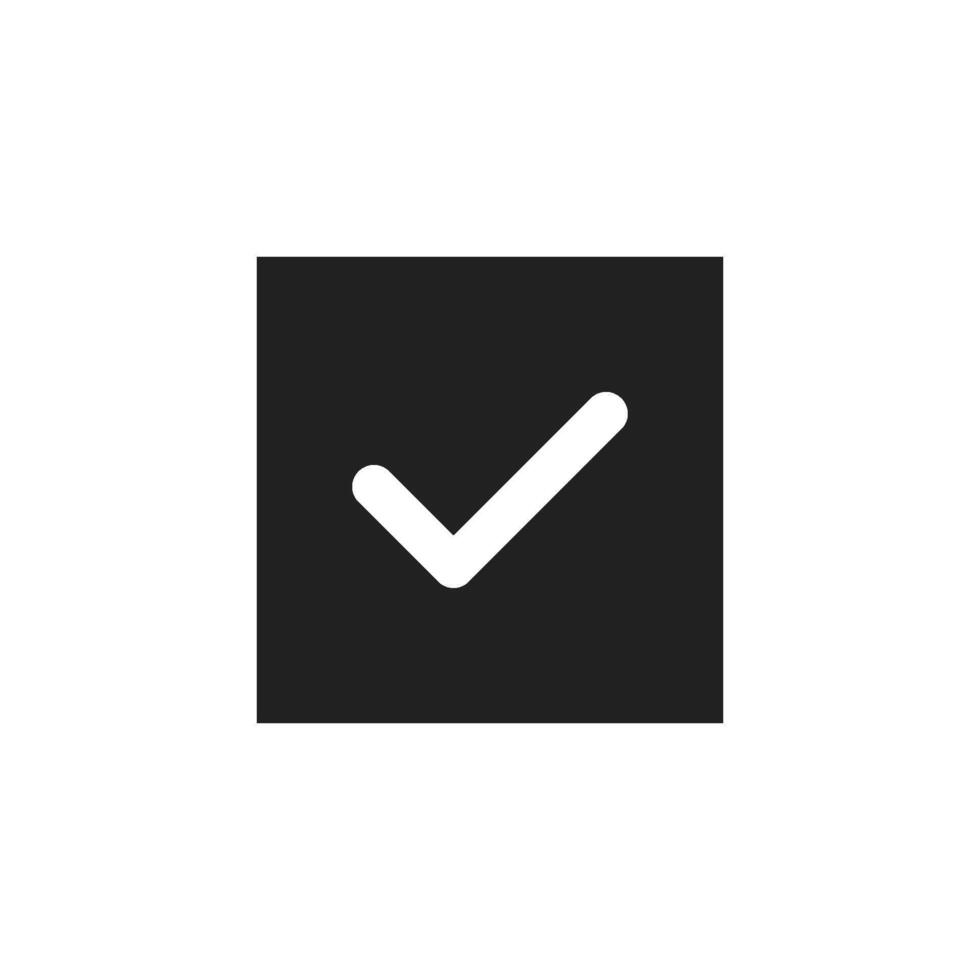 A sleek and modern checkmark icon serves as a strong representation of approval and success, making it an ideal choice for numerous design applications such as branding and marketing efforts vector