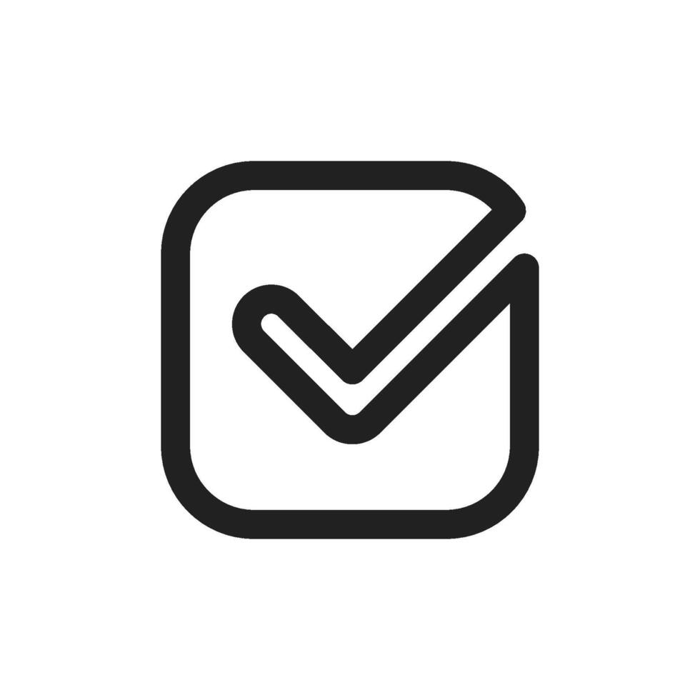 A widely recognized checkmark icon symbolizes approval and confirmation, ideal for design projects, presentations, and digital applications, ensuring a clear message of success and trust vector