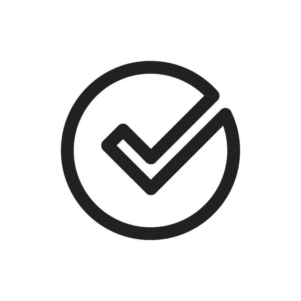This modern checkmark icon symbolizes approval and completion, making it ideal for digital design and user interfaces across platforms, enhancing projects with professionalism and clarity vector