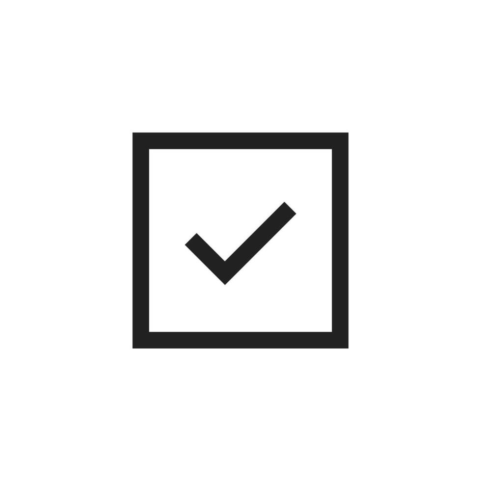 A stylish and visually appealing checkmark icon set within a square shape, ideal for representing approval symbols, and effectively showcasing completed tasks or items that have been verified vector