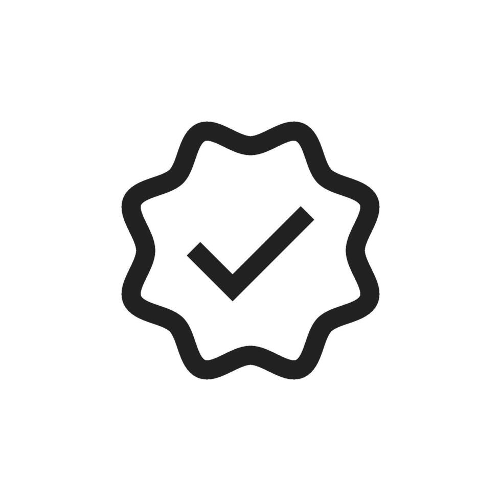 This modern checkmark icon is designed with a unique starburst shape, making it an excellent choice for conveying approval, correctness, and positivity in various graphic designs and illustrations vector