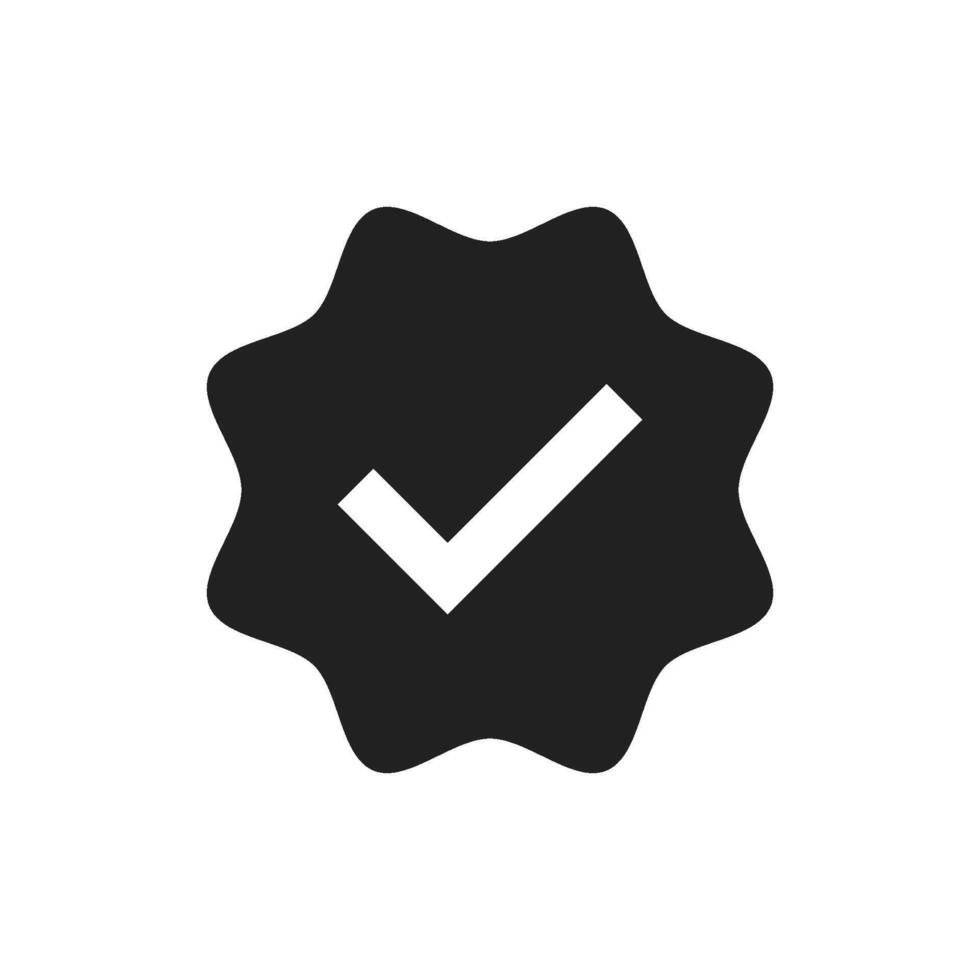 This is a simplistic yet highly effective checkmark silhouette icon that symbolizes approval and validation. It is perfectly suited for a wide range of design applications and use cases vector
