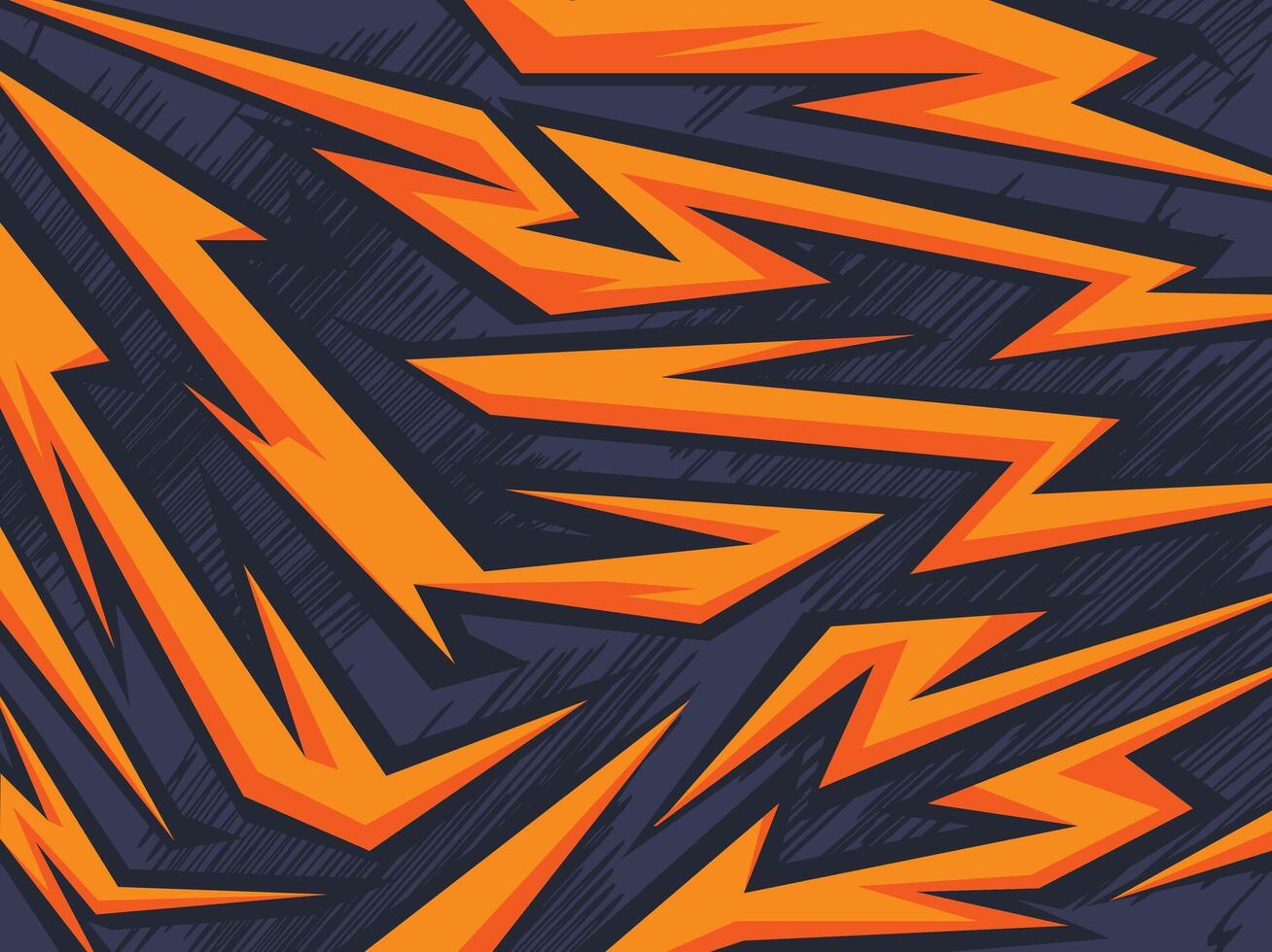 Dynamic Abstract Orange Zigzag Pattern on a Dark Background vector