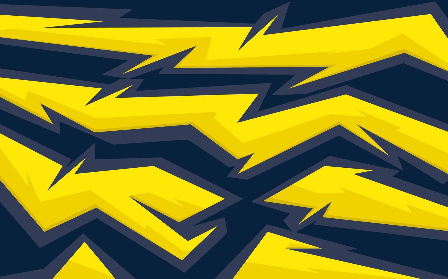 Dynamic Abstract Yellow Lightning Bolt Pattern on Dark Background vector