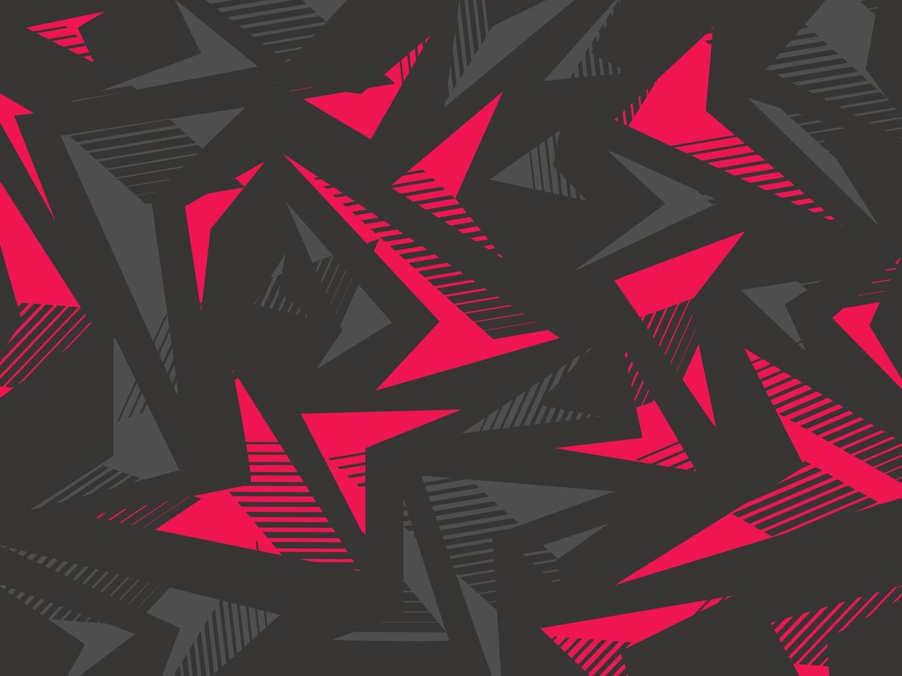 Abstract Dark and Red Geometric Pattern with Triangles and Striped Details vector