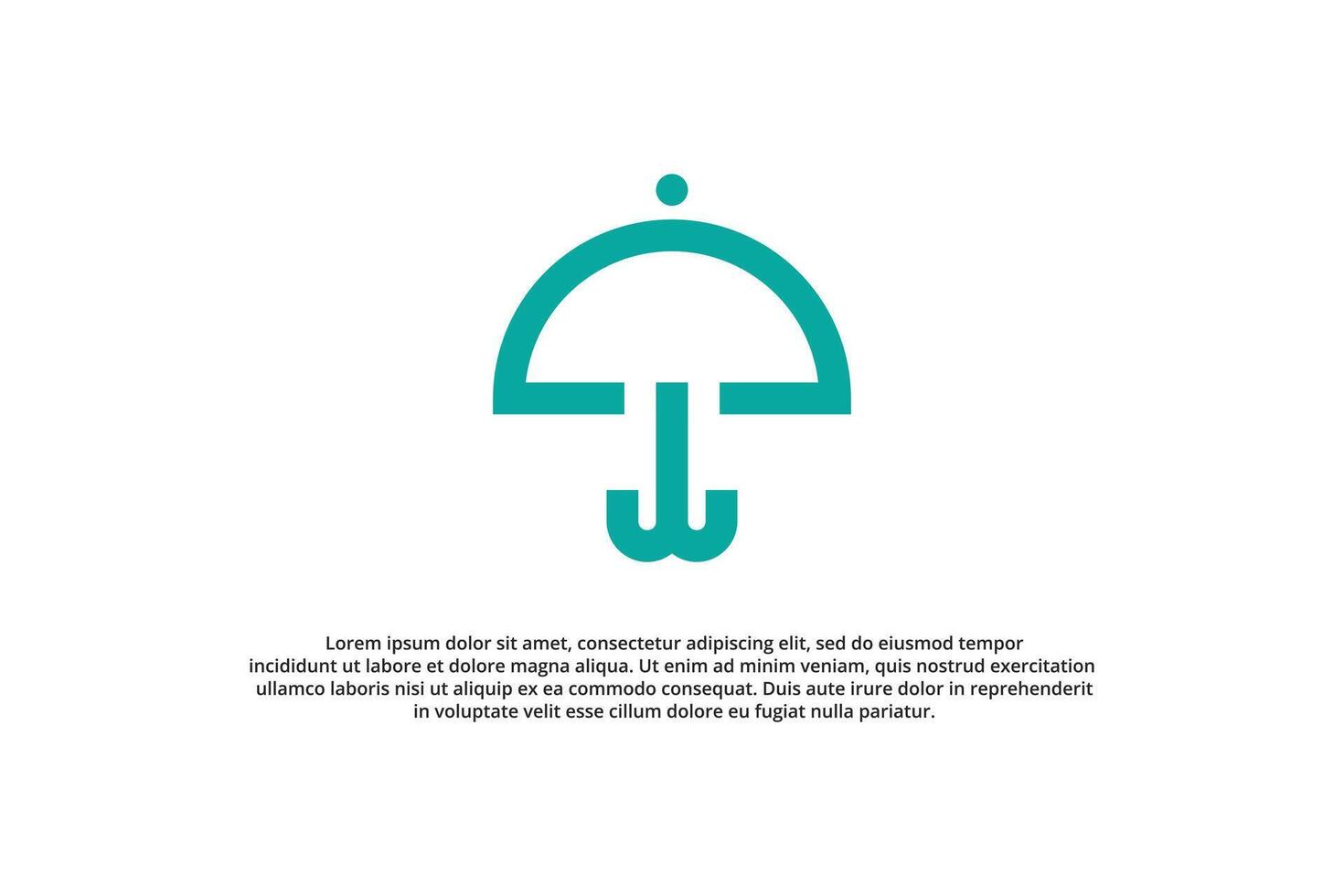 umbrella and letter w creative logo design vector