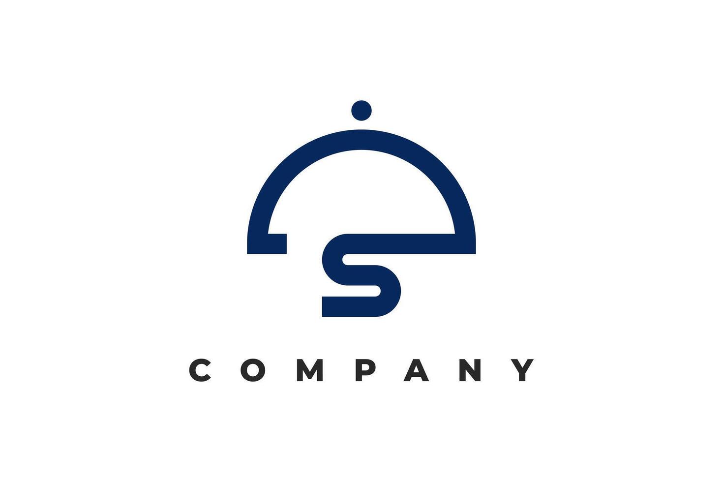 umbrella and letter s modern logo vector