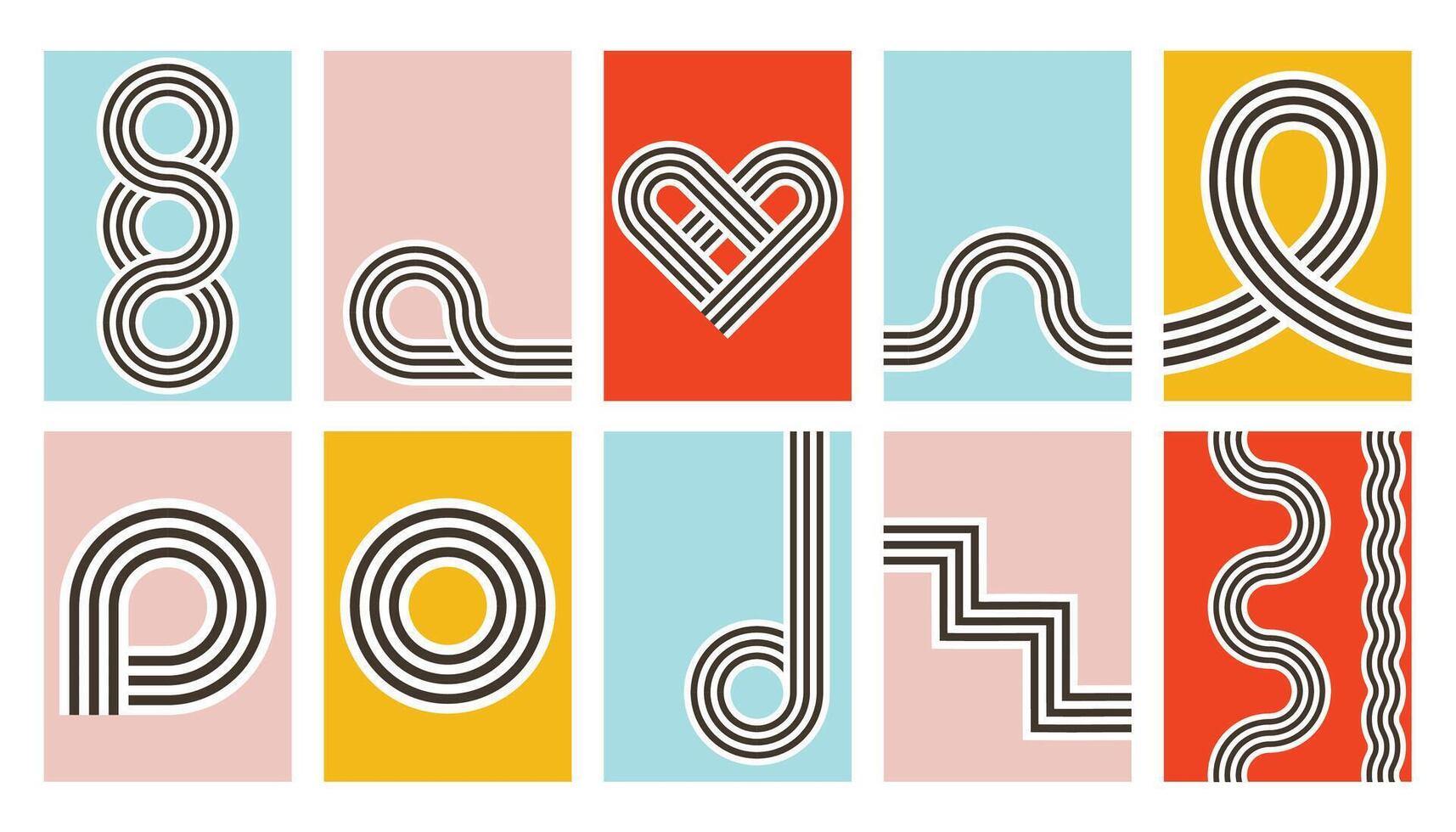 Bauhaus art wall decor. vector