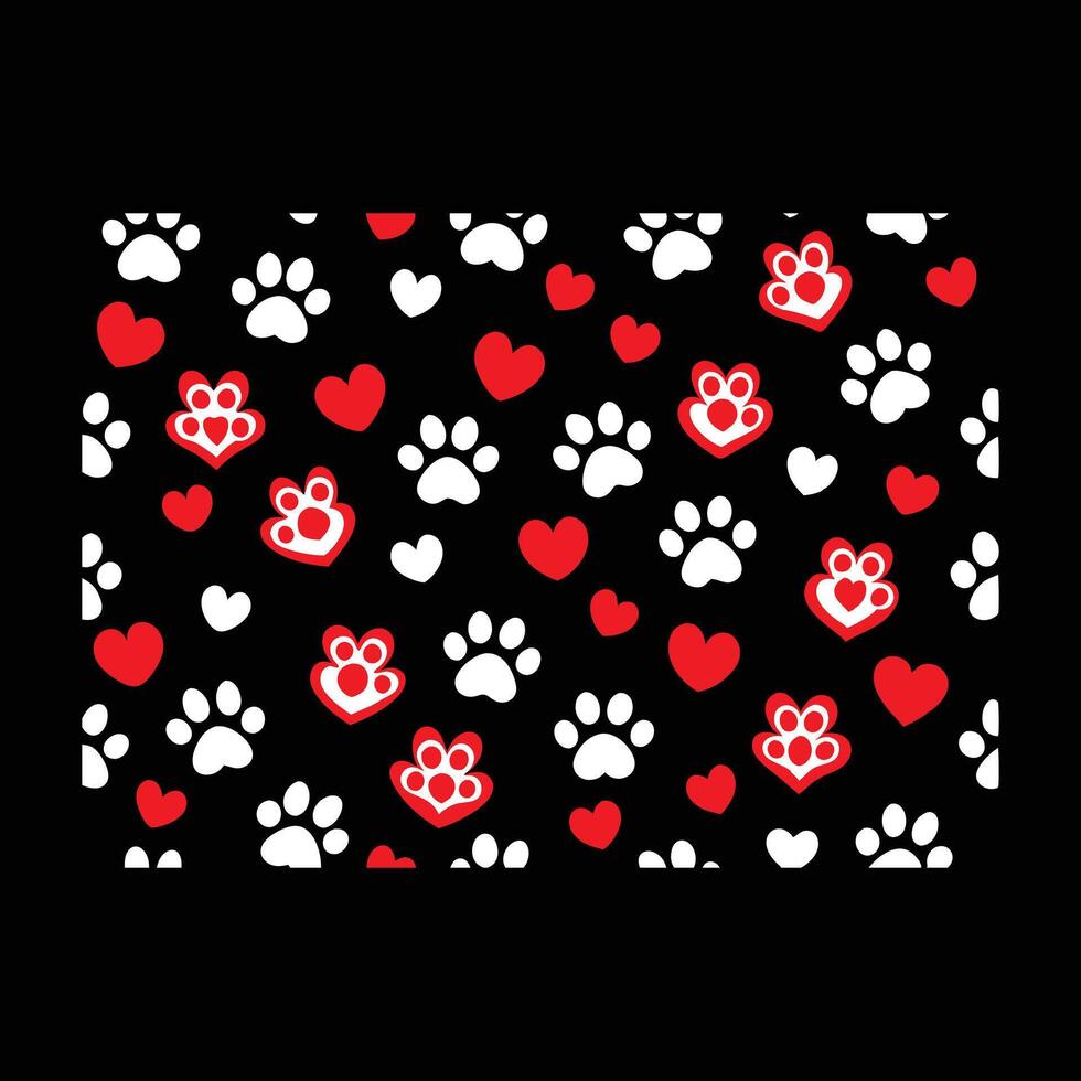 Heart With Paw Prints Vectors