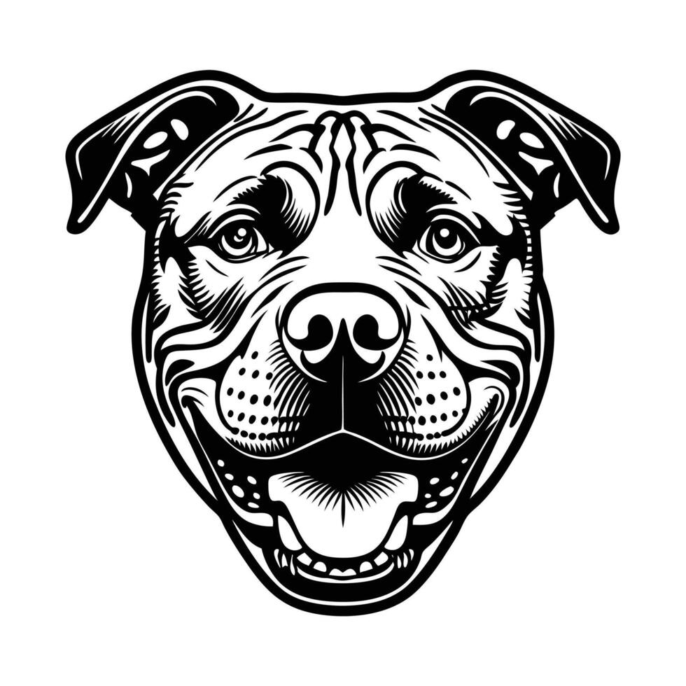 Staffordshire Terrier Face Vectors