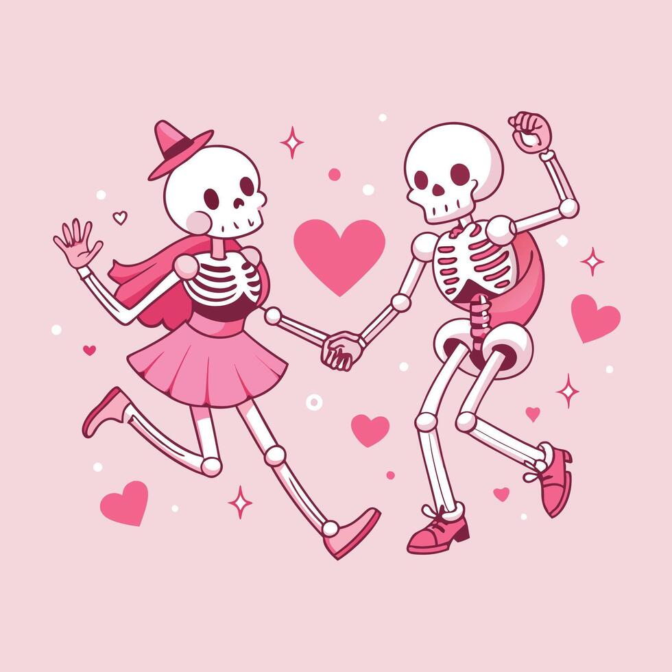 Skeleton Couple Dancing Images vector