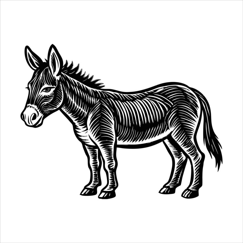 Donkey Silhouette stock vector