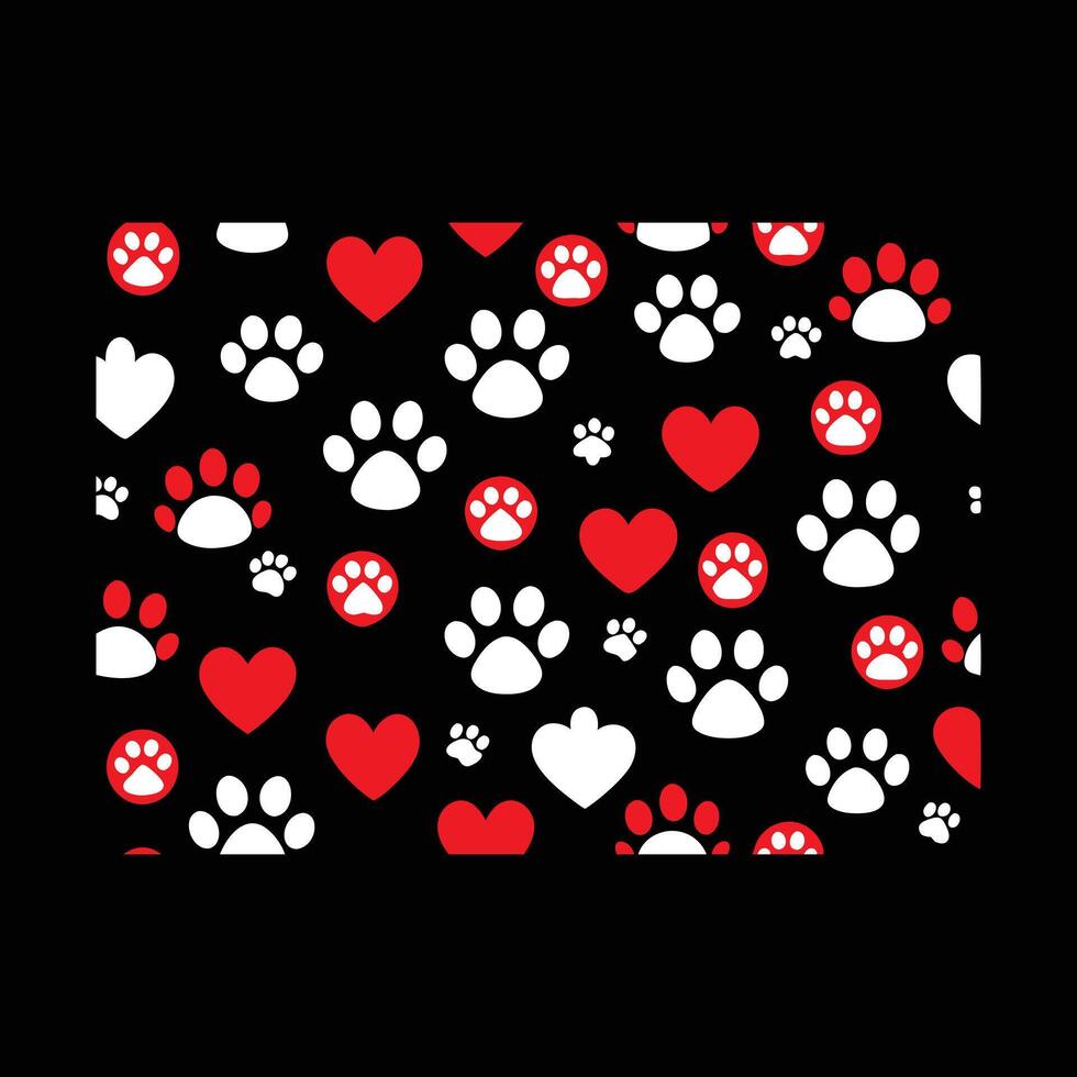 Paw Print Heart vector