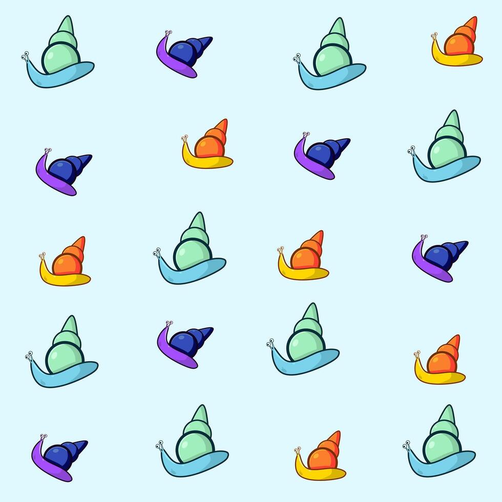 illustration graphic of seamless pattern cartoon snail vector