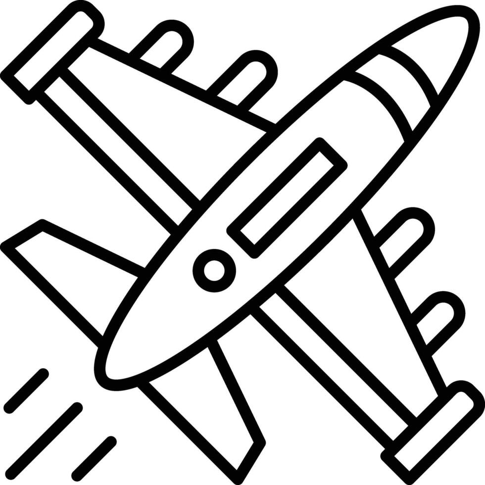 Fighter Jet Illustration Icon vector