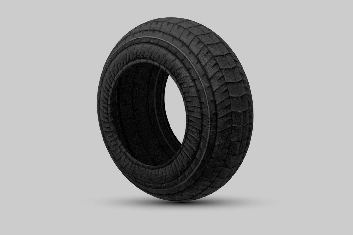 Realistic 3D tire logo design, illustration isolate on white background vector