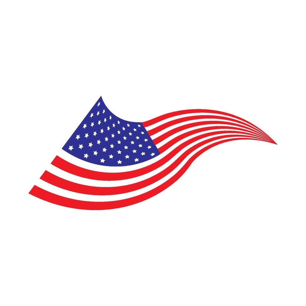 American flag icon illustration design template vector
