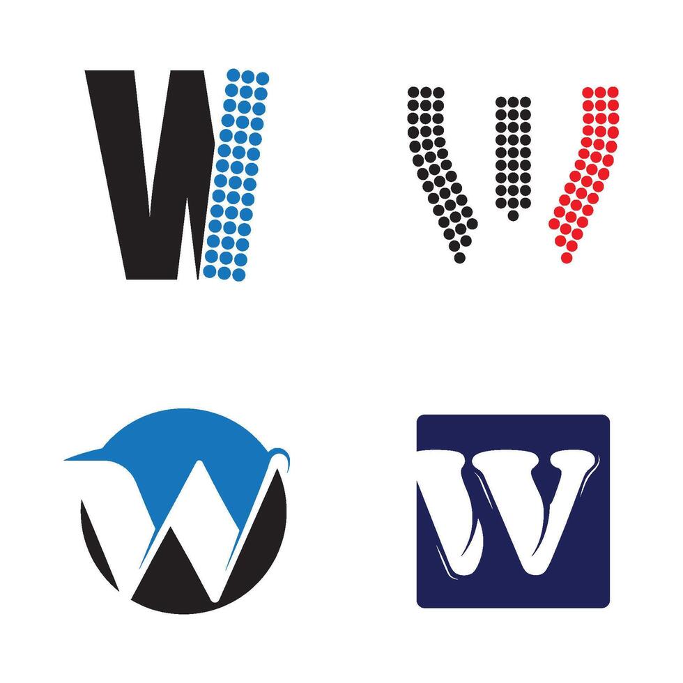 W Letter Logo Business Template flat design vector