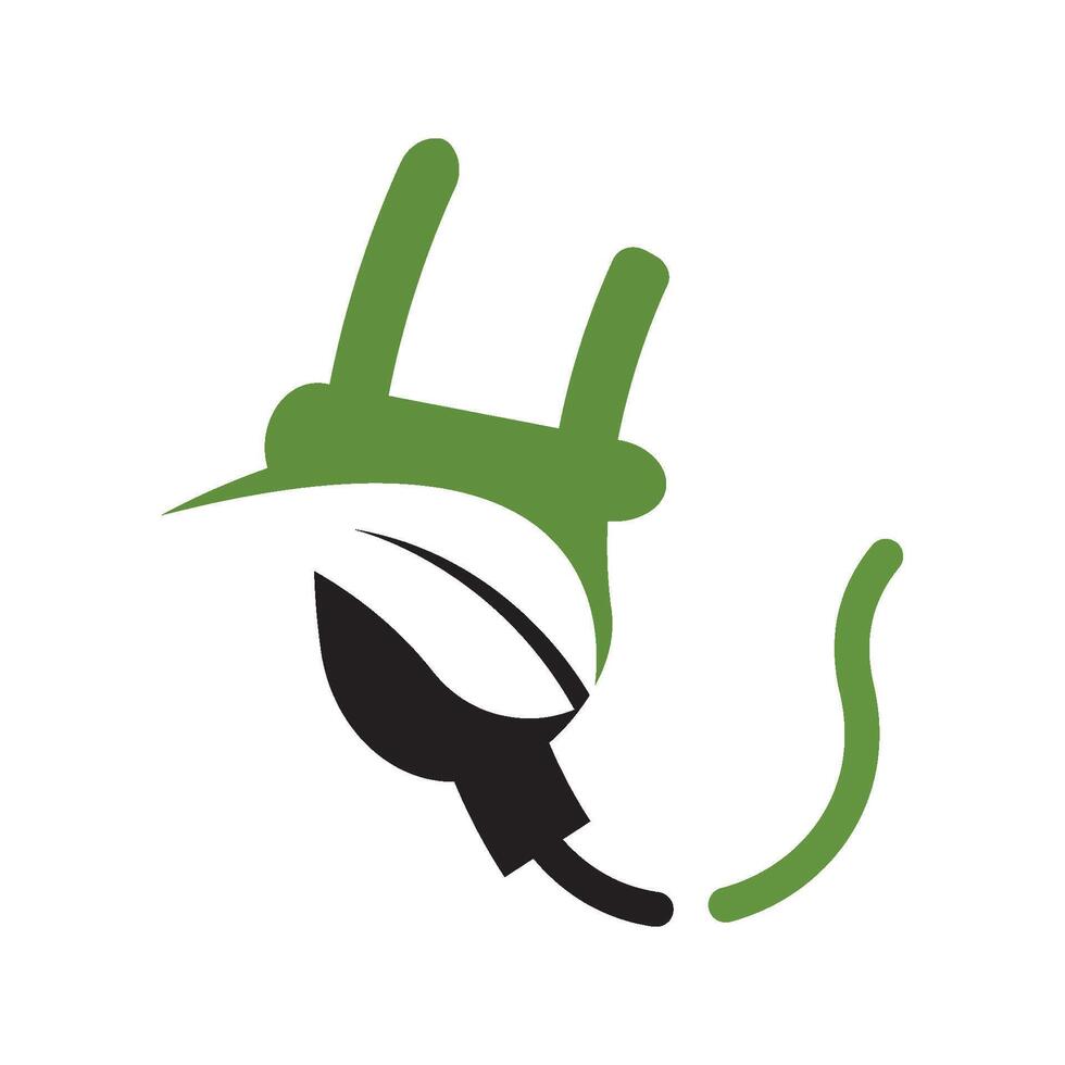 Save energy symbol. Energy icon with green leaf. Eco friendly, environmentally. vector