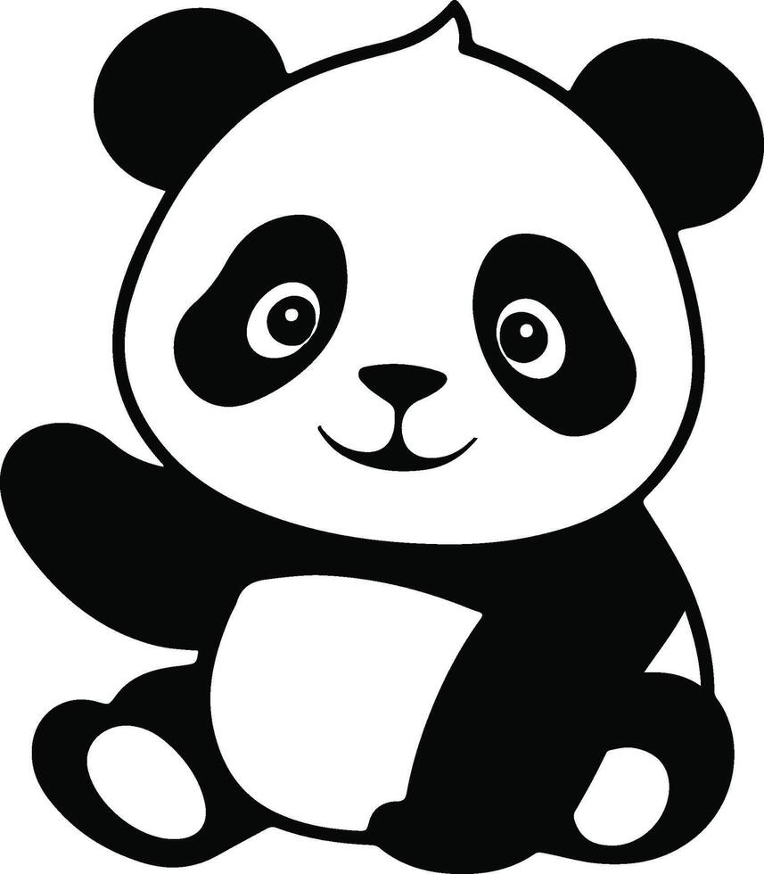 Panda Silhouette Illustration Art vector