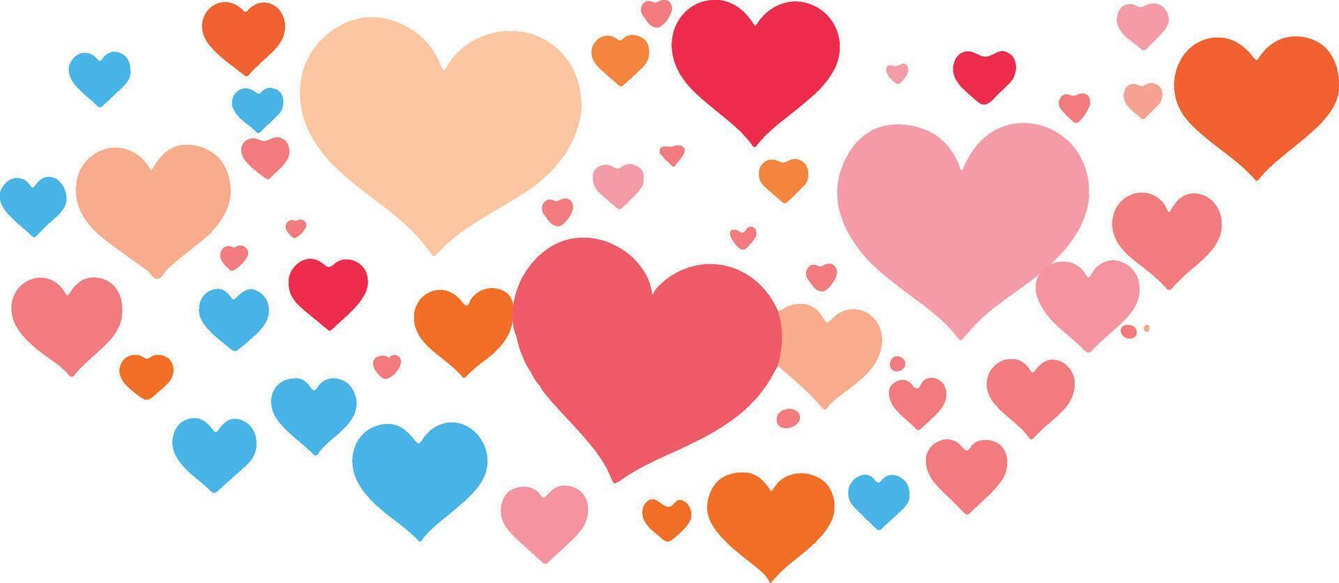 Colorful Floating Hearts Abstract design vector