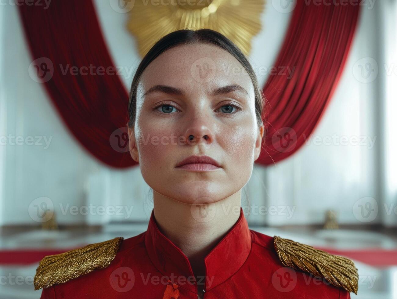 A portrait of a woman in military uniform photo