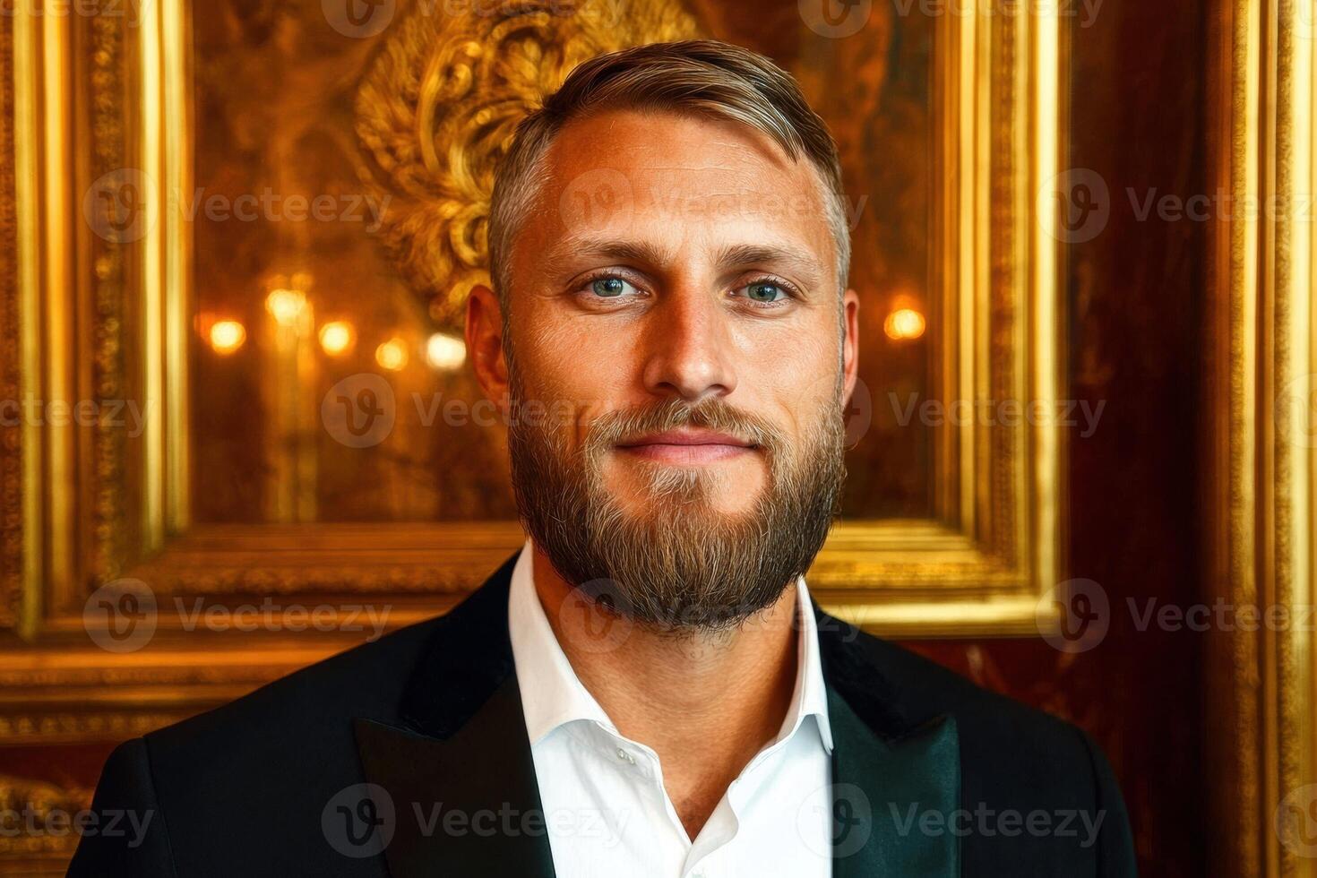 Portrait of a handsome man in a tuxedo photo