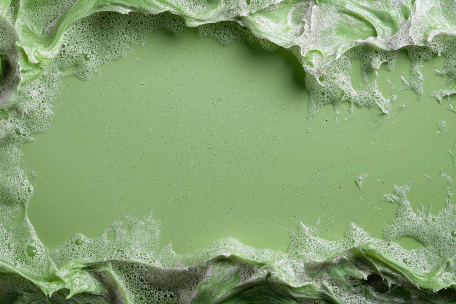 Abstract green background with white foam texture photo