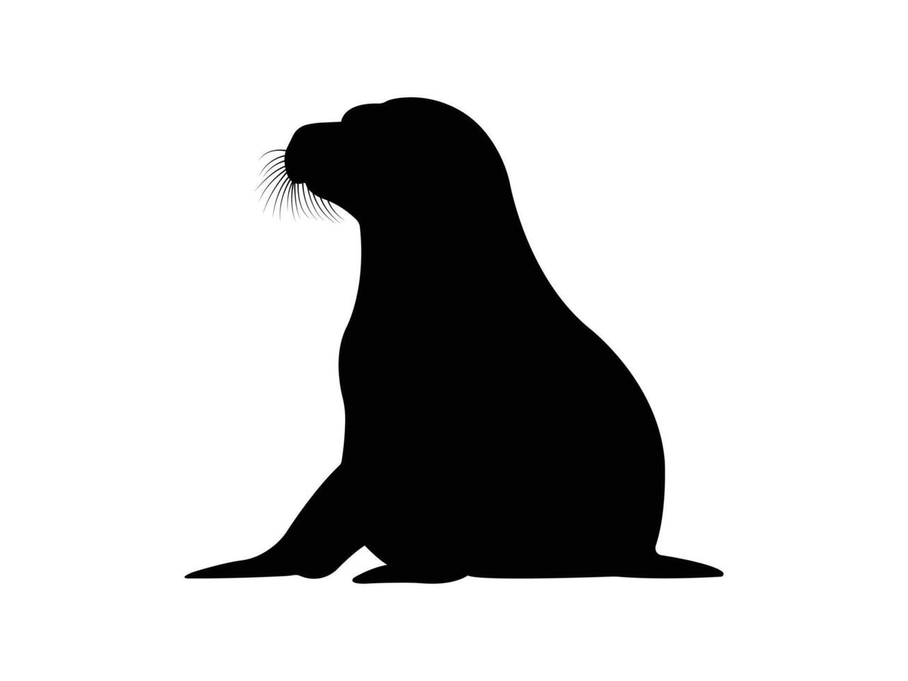 Simple Silhouette of a Sea Lion vector
