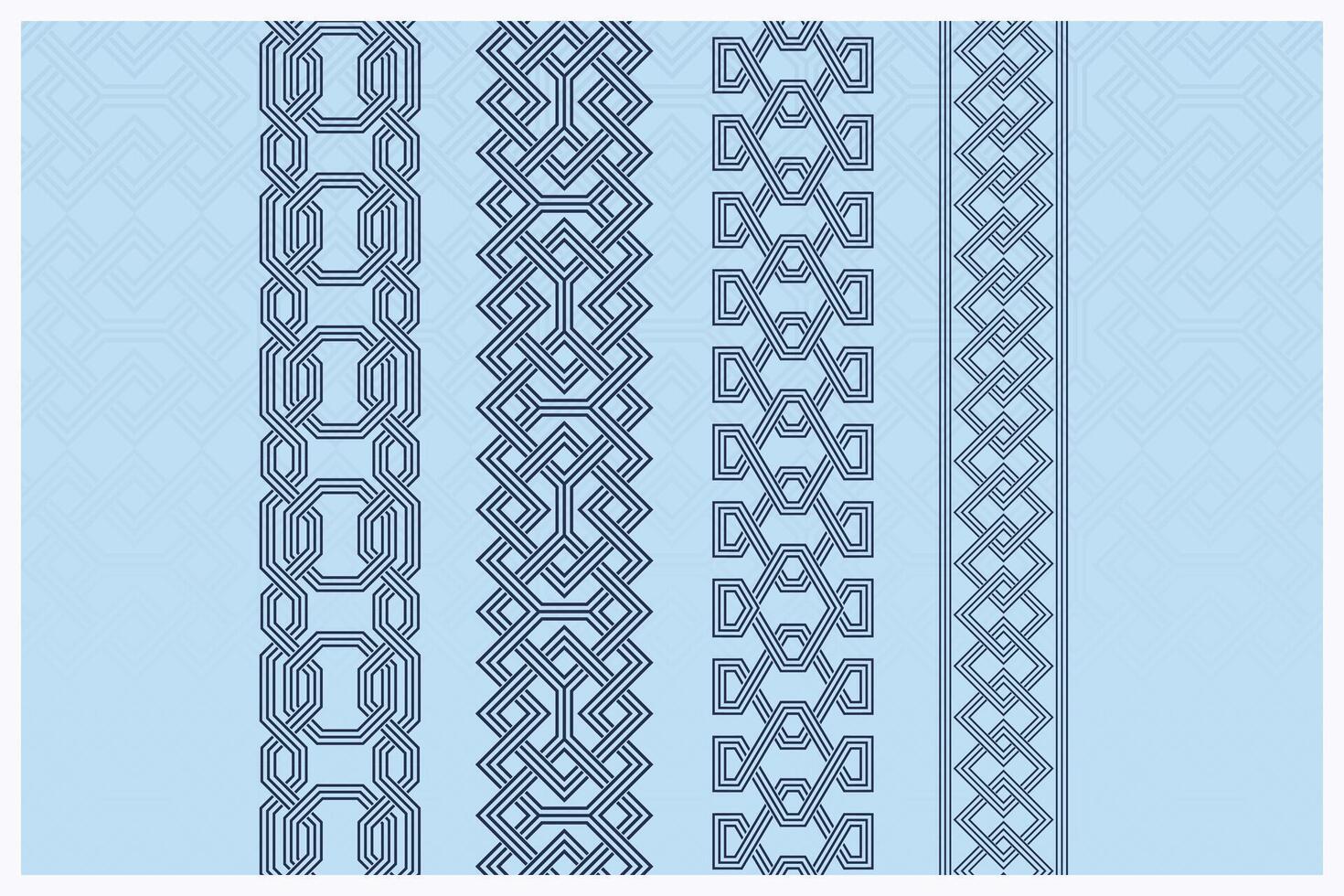 Islamic border frame pattern, arabic decorative and seamless borders. vector