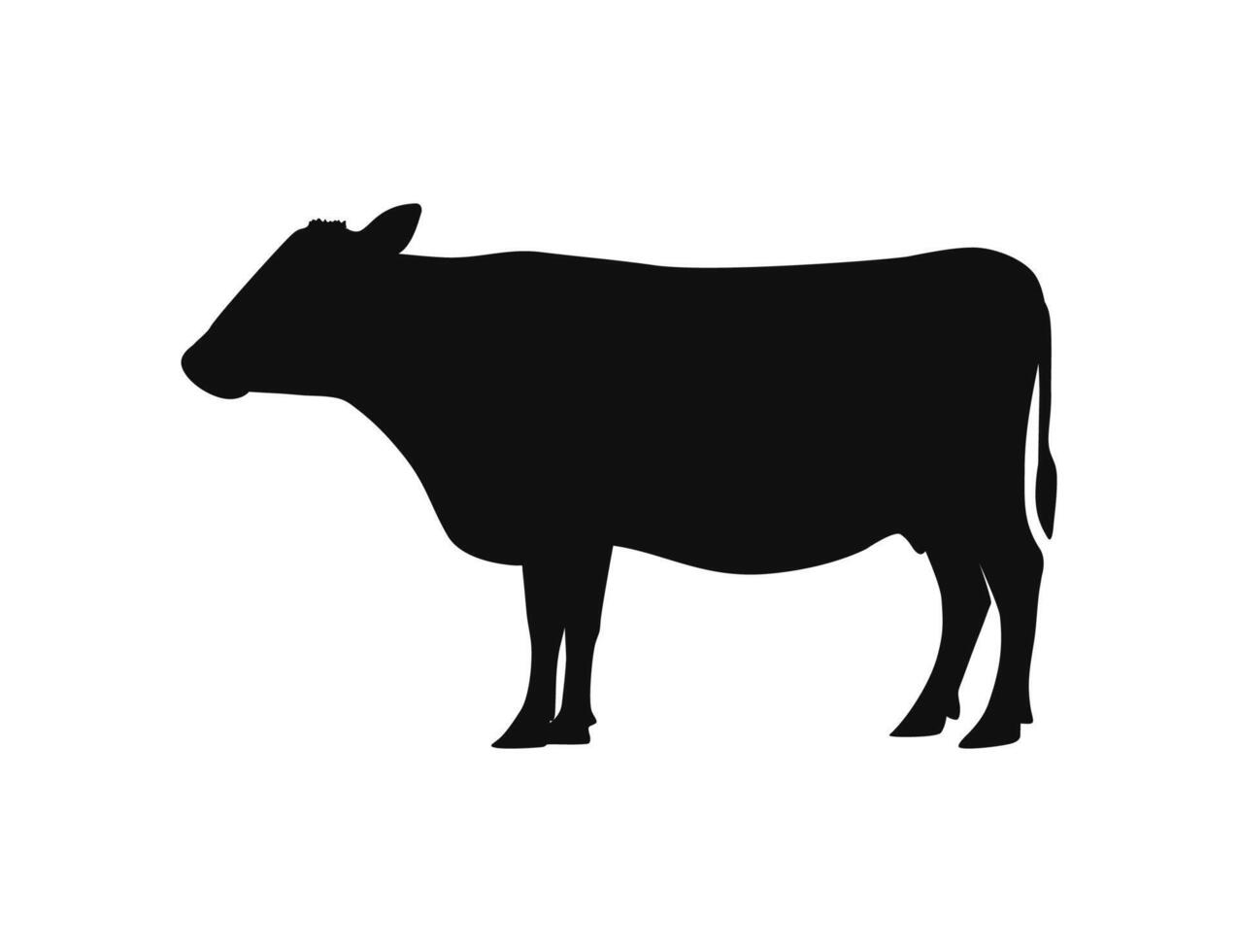 Cow side view silhouette isolated on white background vector