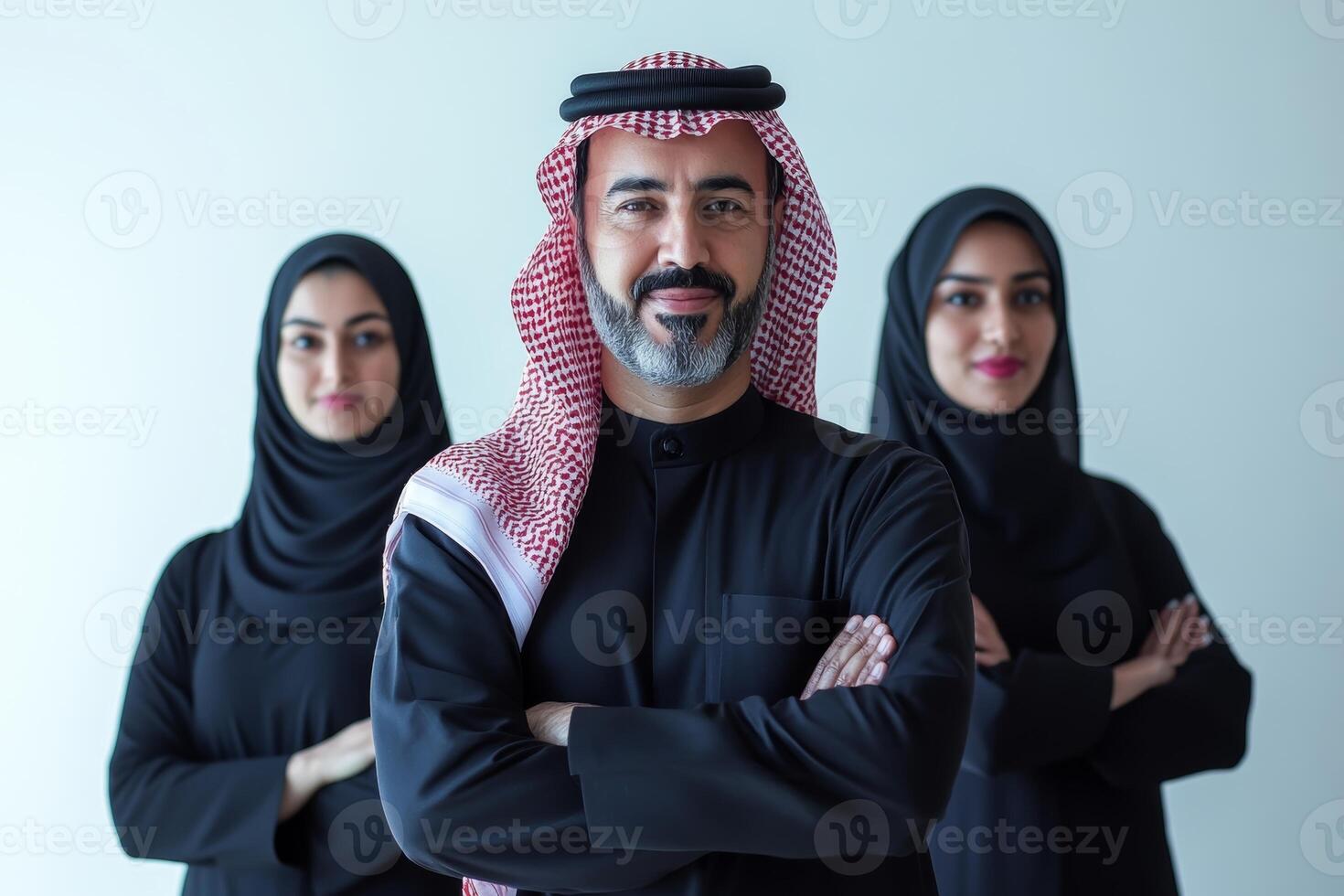 Arabic business people standing together photo