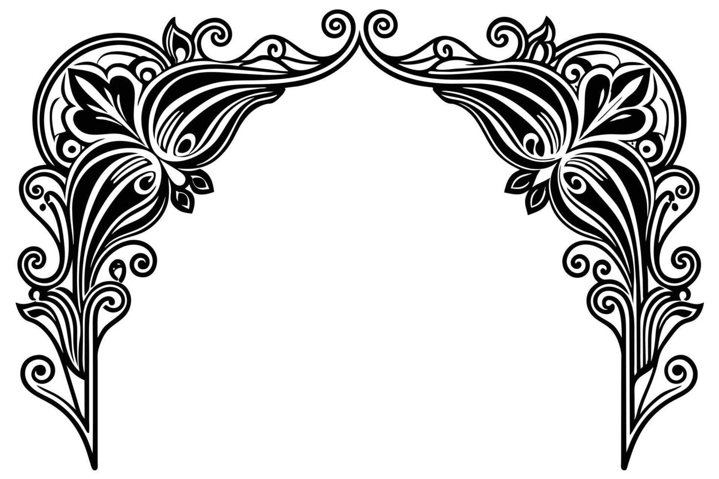 Ornate Corner Decor for Design Projects vector