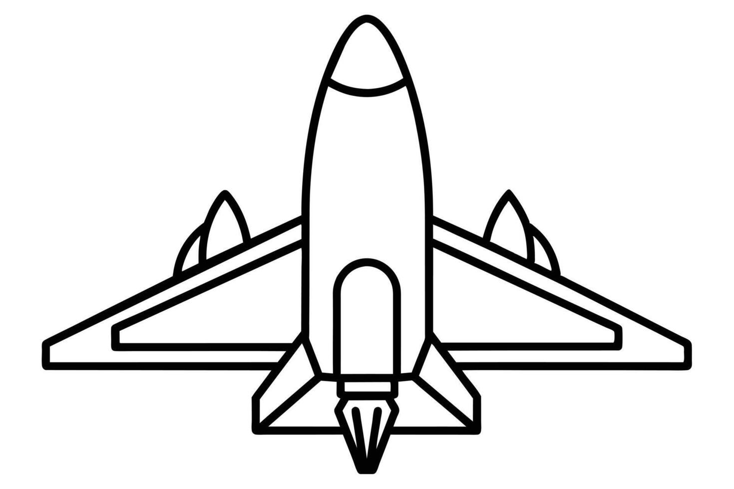 Simple Line Art Illustration of a Futuristic Airplane vector