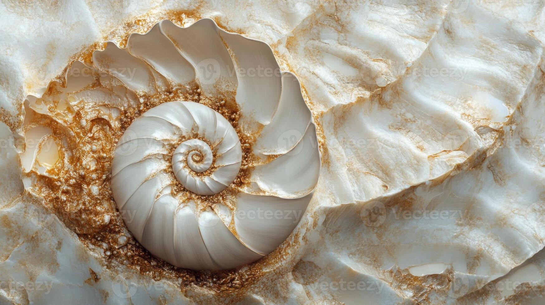Beautiful ammonite marble with intricate spiral design showcasing natural textures and tones that highlight the elegance of this stone wonder resting against a soft background in a serene setting photo