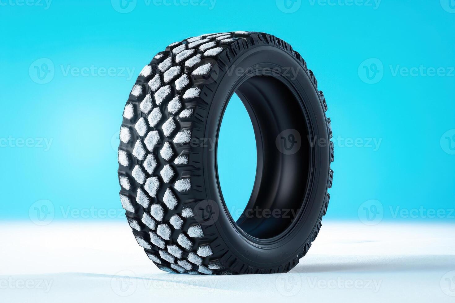 Innovative tire design showcasing unique tread pattern against bright background for automotive applications photo