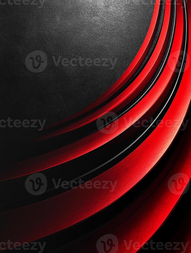 Red stripes creating dynamic visual on black background photo