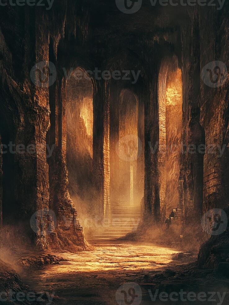 Exploring ancient ruins, a mystical journey into the past photo