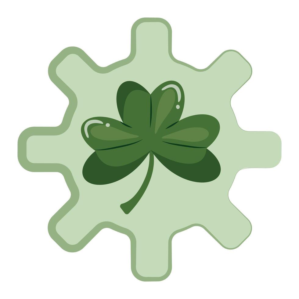 simple st patrick's day nut icon with shamrock in the middle of the icon for various designs, posters or banners vector