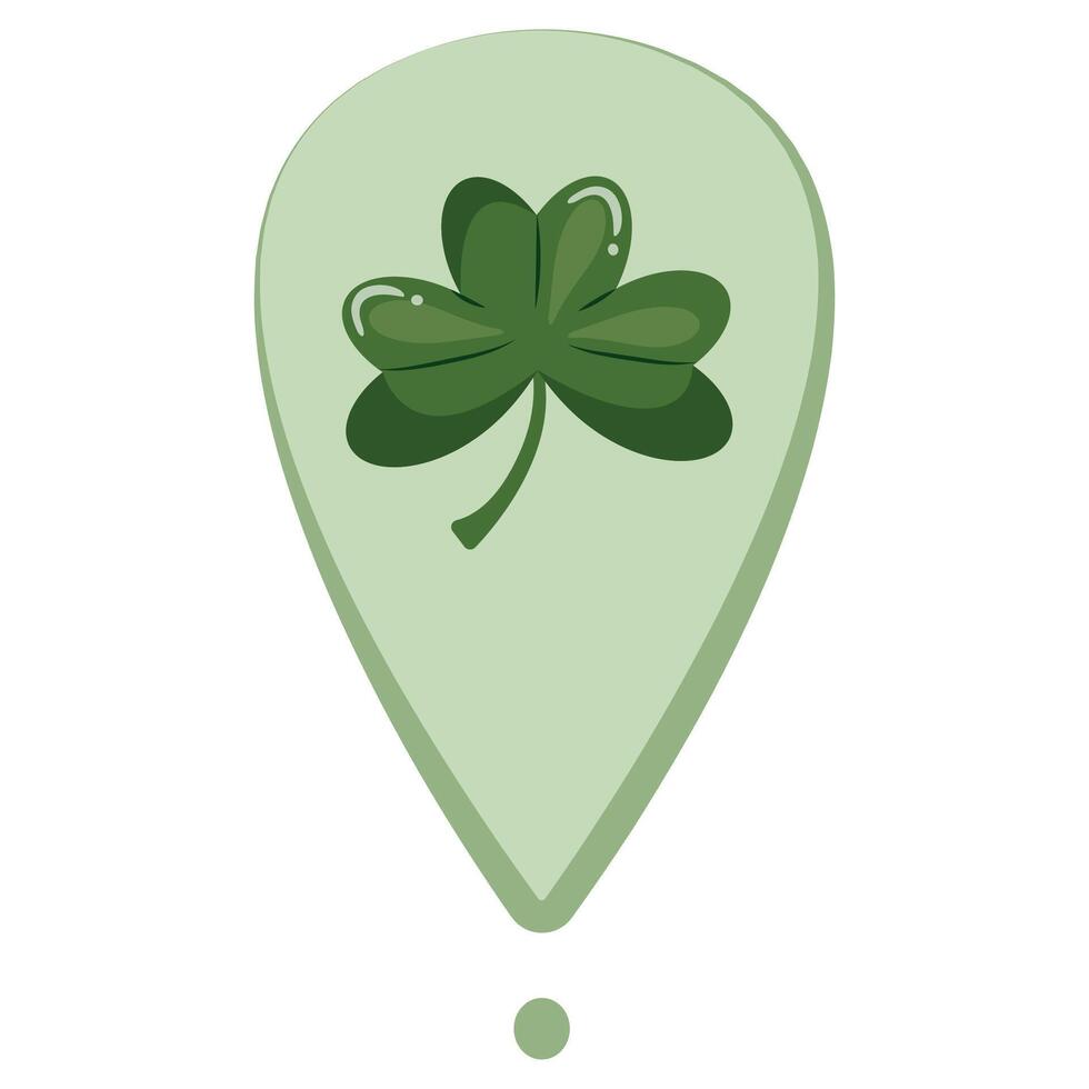 simple st patrick's day map icon with shamrock in the middle of the icon icon for a variety of designs, posters or banners vector