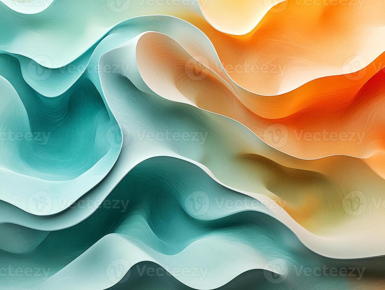Colorful abstract flowing fabrics creating smooth wave photo