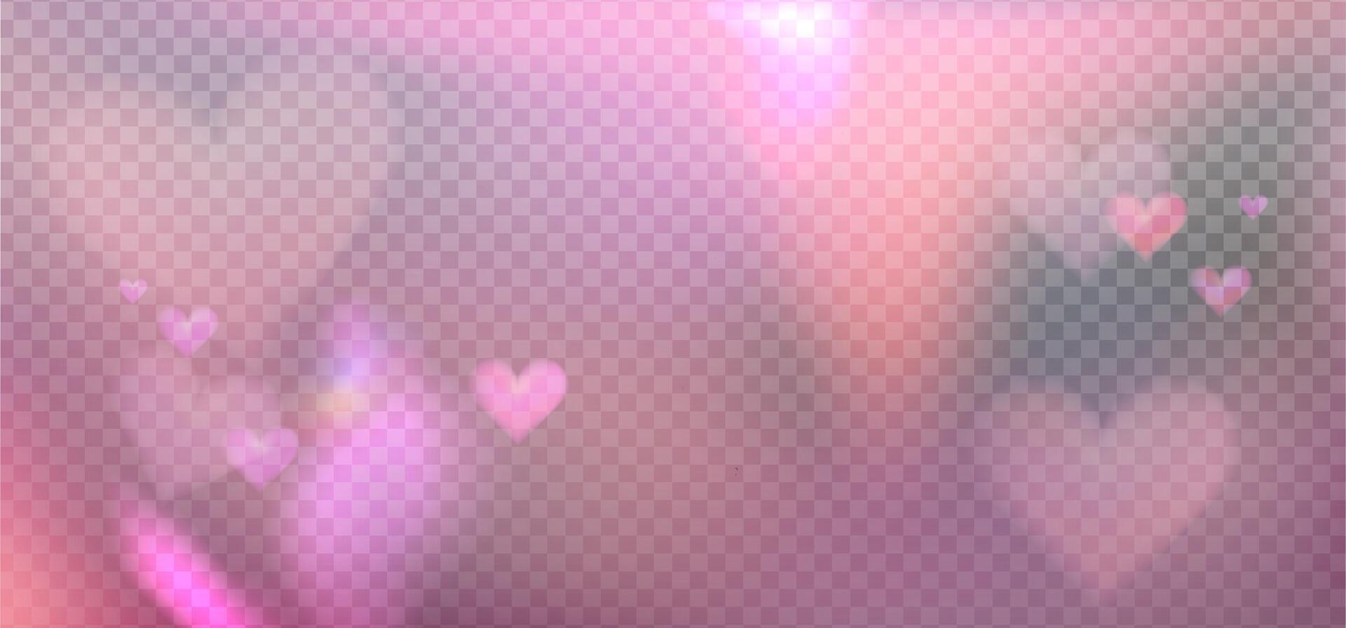 Romantic love light prism reflection effect for light background. Heart shapes glass dispersion, crystal flare leak shadow overlay. illustration vector