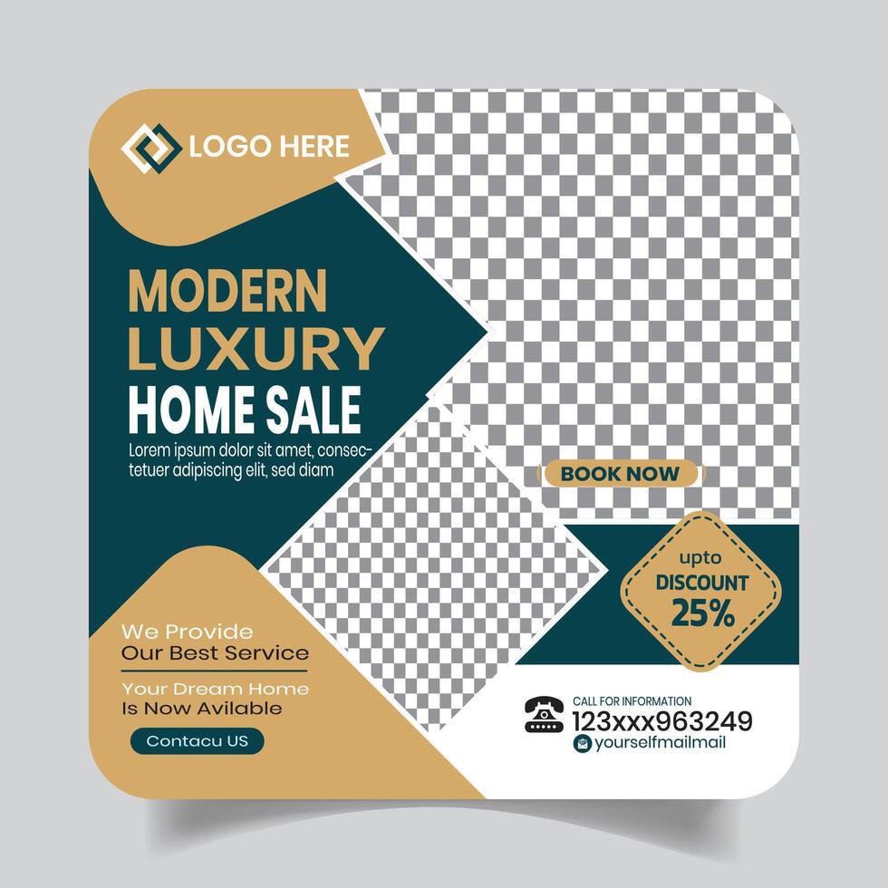 Elegant Apartment Sale Social Media Post Design Banner vector