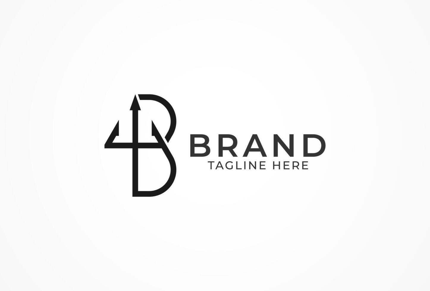 Trident Logo, Letter B with trident combination, suitable for brand and company logo design vector