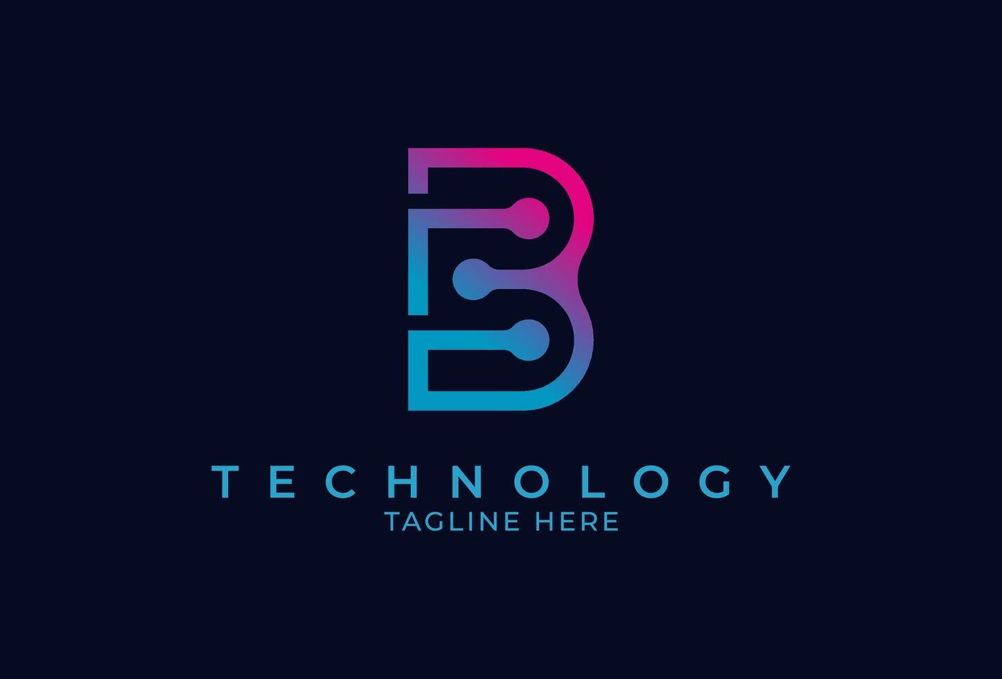Initial Letter B Technology logo design inspiration, illustration vector