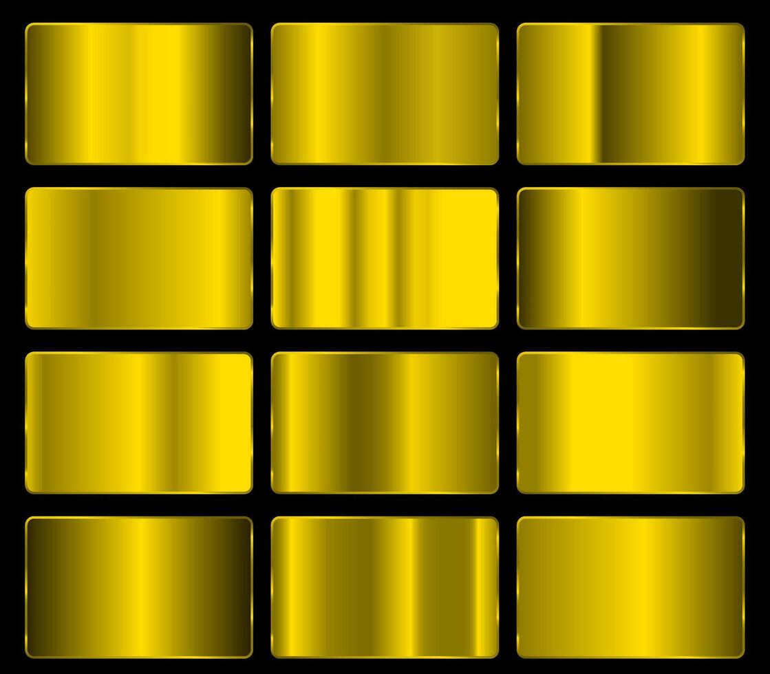 Define gold foil texture gradient templates vector