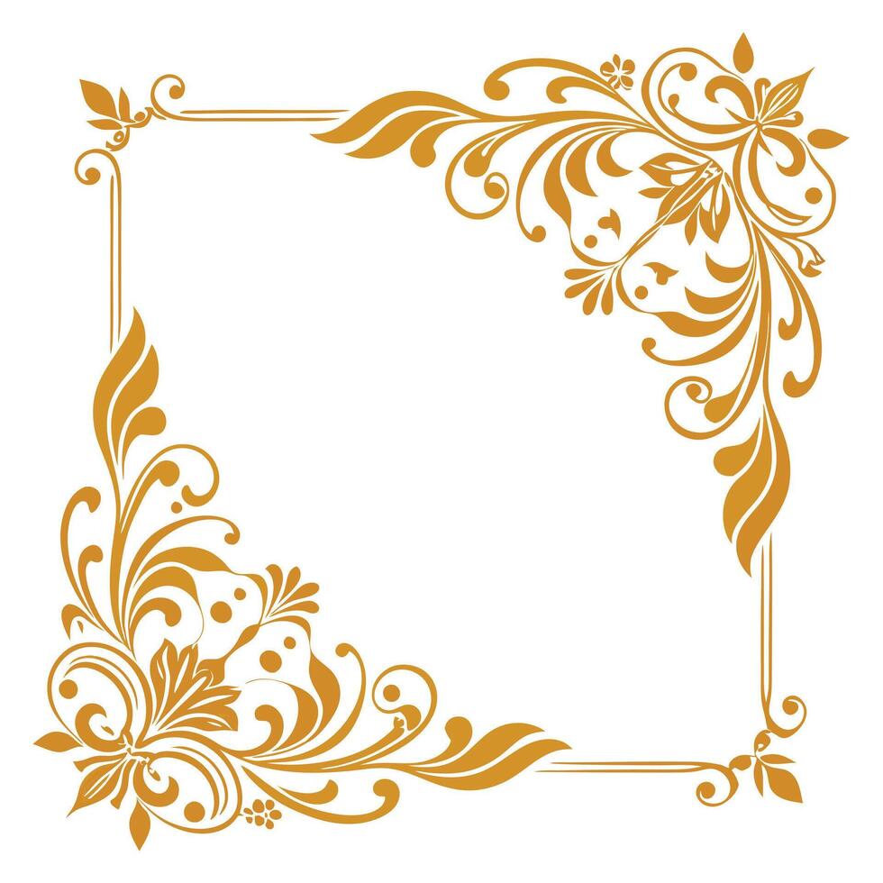 set of art deco floral ornaments elements vector